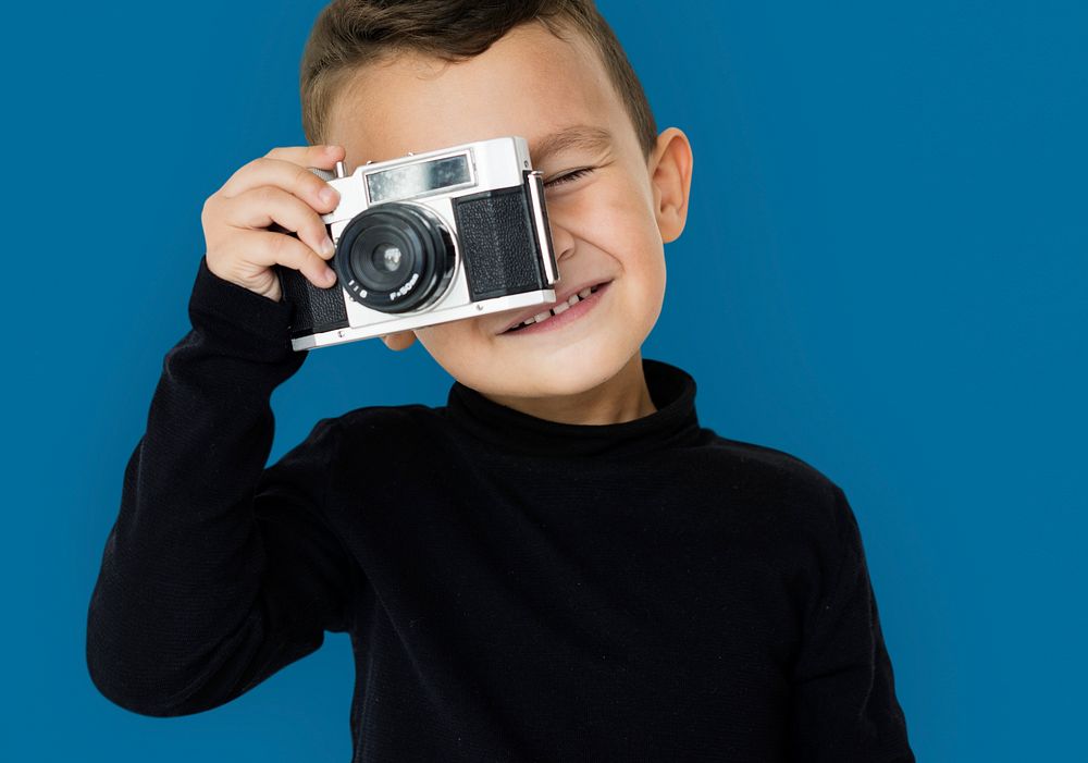 Little Boy Camera Taking Photo