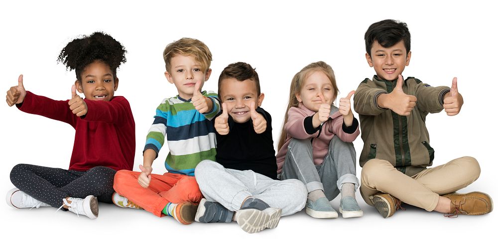 Little Children Friends Thumbs Up