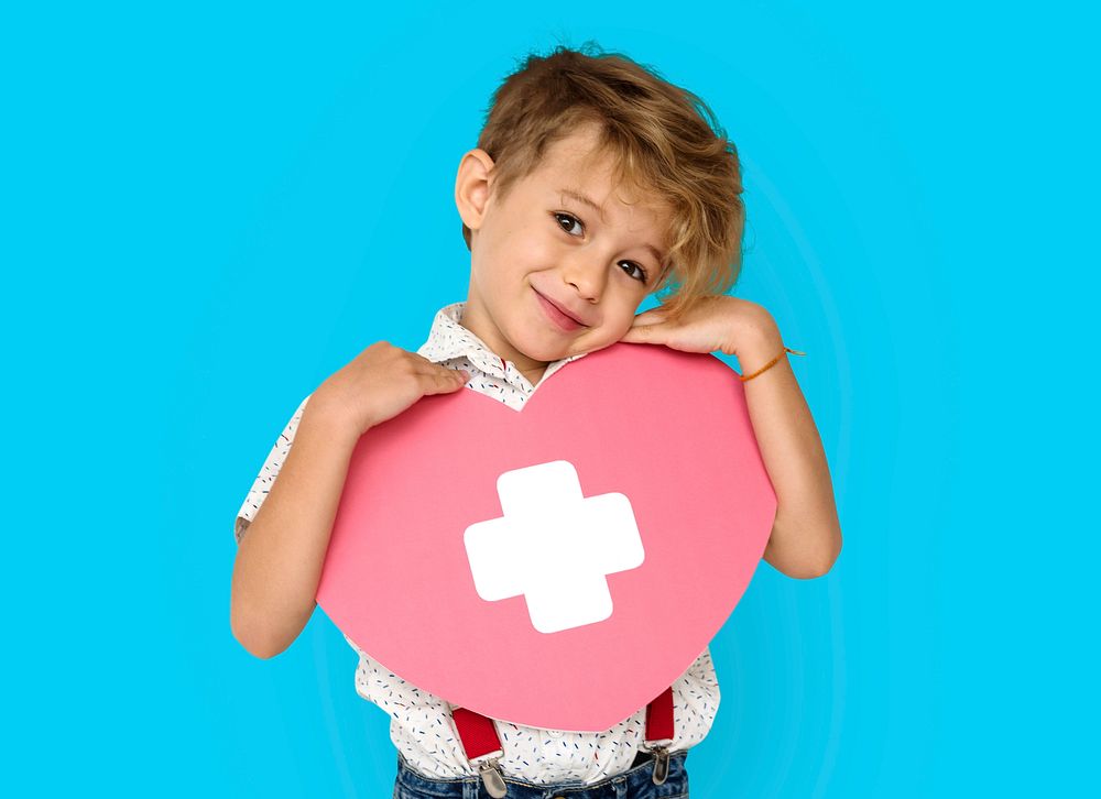 Little Boy Holding Papercraft Heart