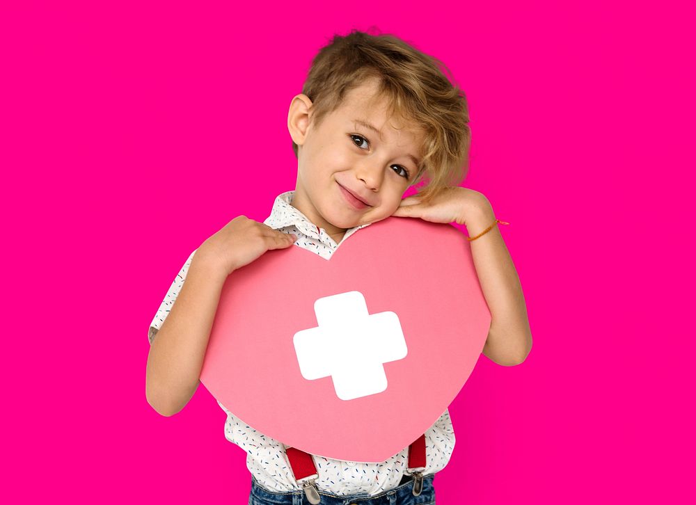 Little Boy Holding Papercraft Heart