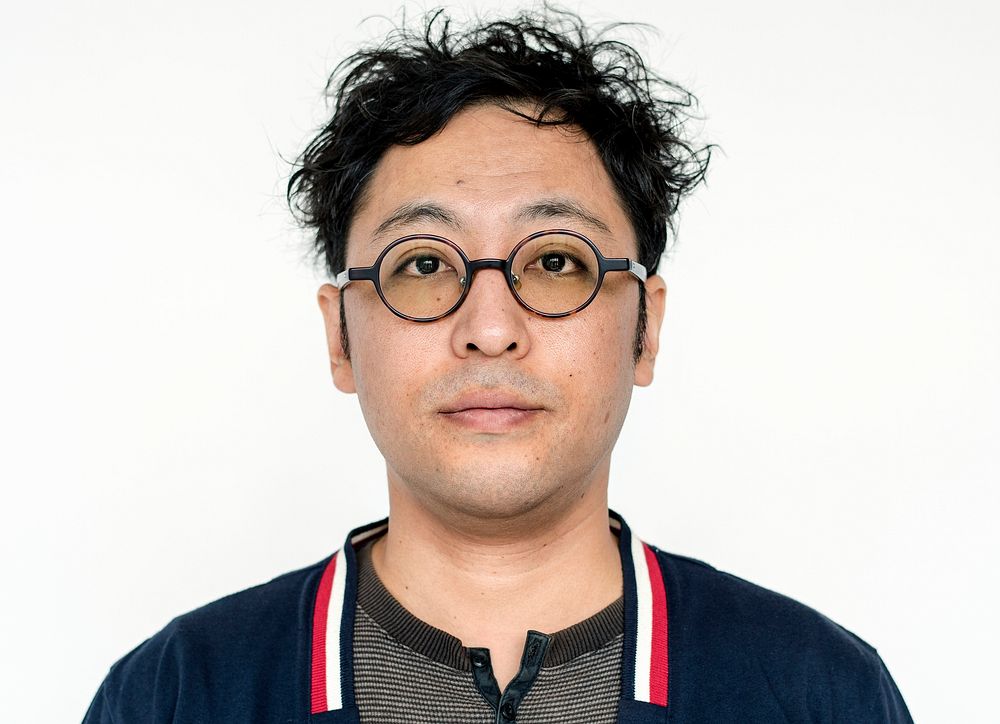 Worldface-Japanese guy in a white background
