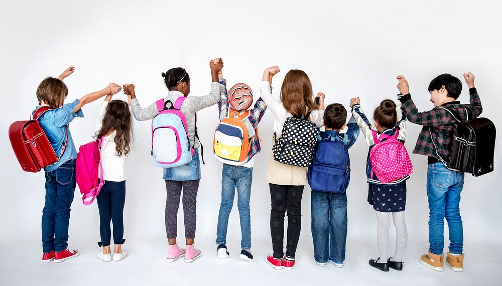 Student with backpack for education.