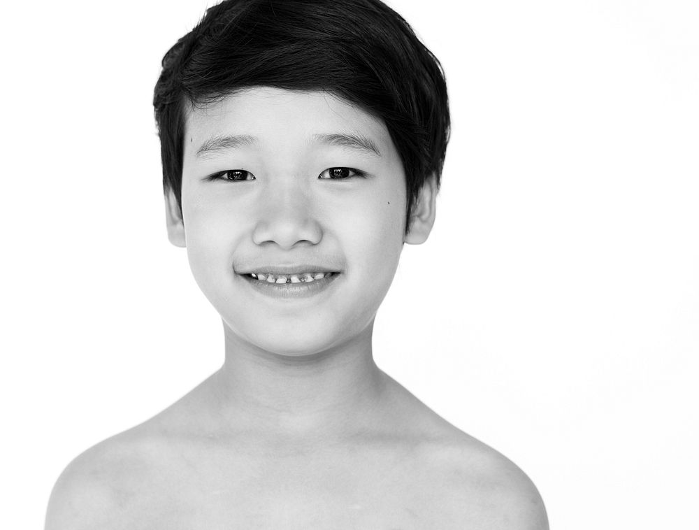 Boy Cheerful Studio Portrait Concept