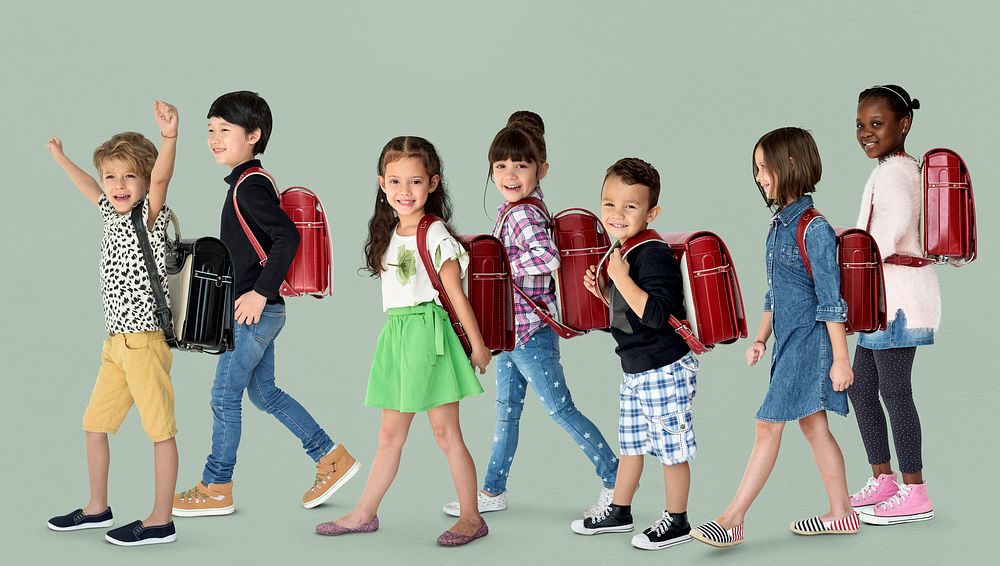 Group of Children Walking Concept
