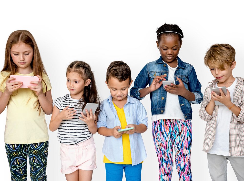 Children are using their smartphone