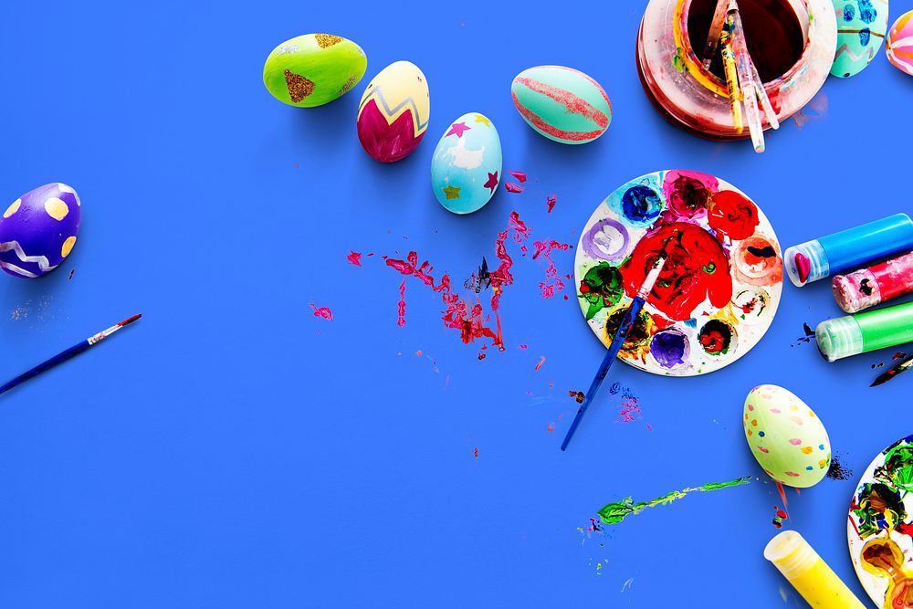 An easter colorful eggs painted