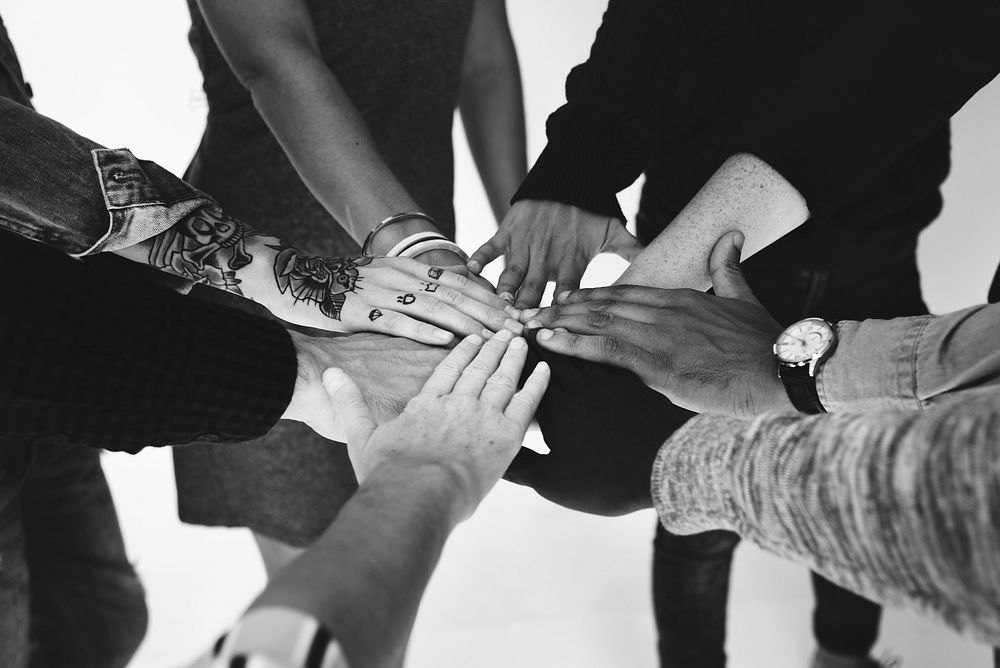Group of Diverse People Hands Together Teamwork