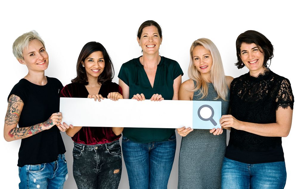 Women Hold Search Box Magnifying Glass