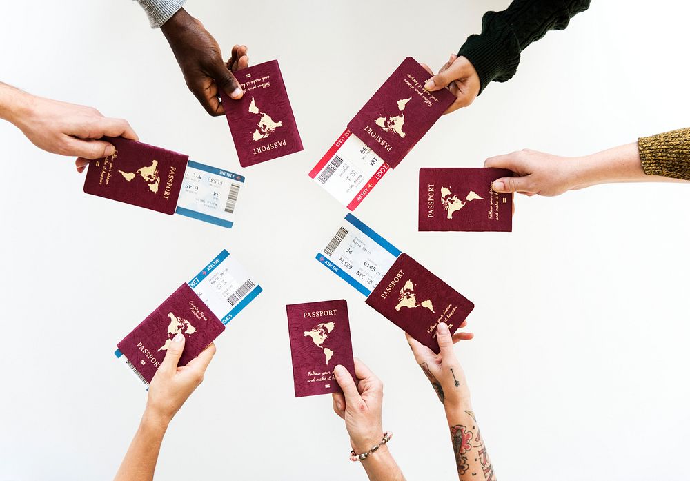 Ready to travel with passports in hands