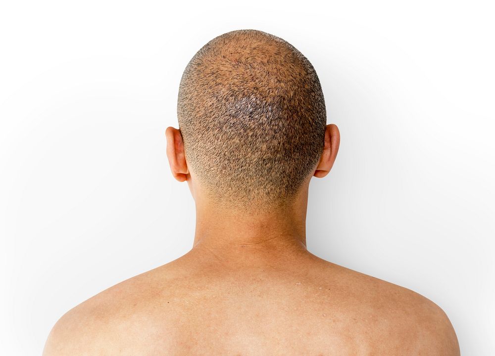 A Man Back View with Skinhead