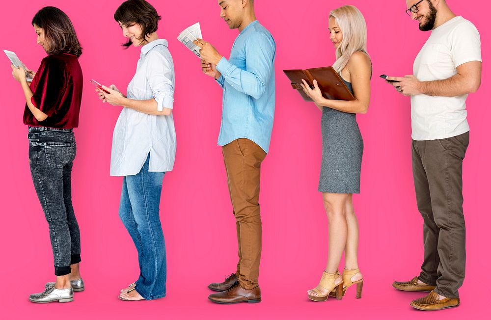 Group of Diverse People Line Up Lifestyle