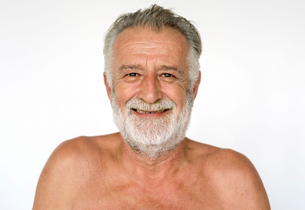 Adult Man Smiling Face Expression Studio Portrait