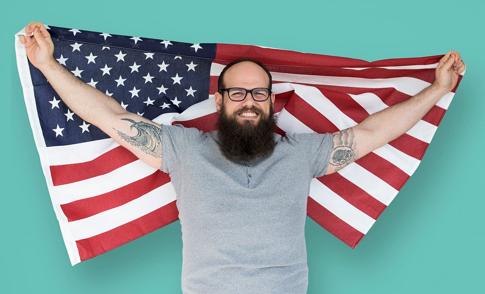 Man holding flag and posing | Premium Photo - rawpixel