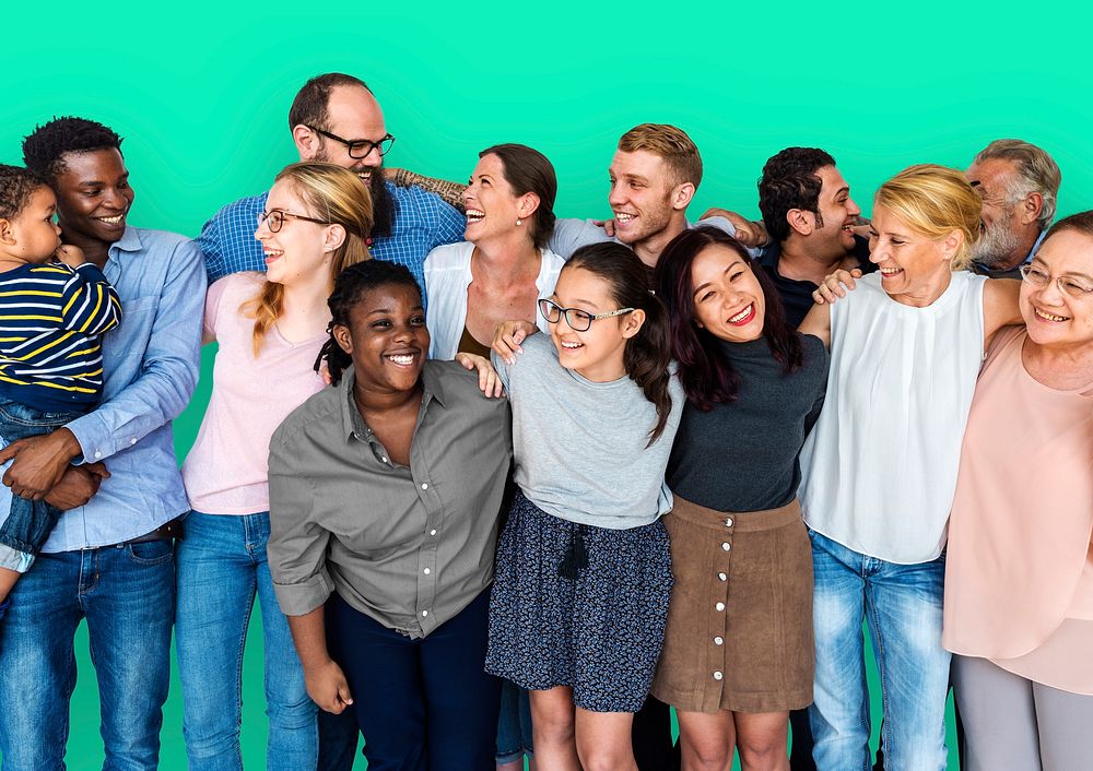 Diverse Group of People Together Studio Portrait