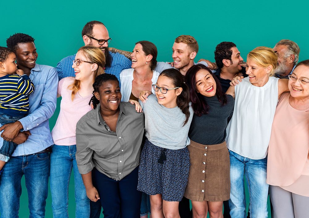 Diverse Group of People Together Studio Portrait