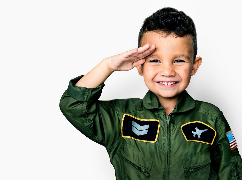 Little boy with pilot uniform for dream occupation