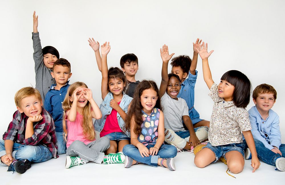 Diverse children shoot