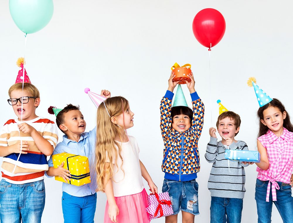 Children in group posing for photoshoot