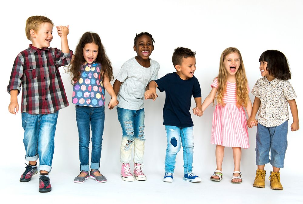 Diverse children shoot