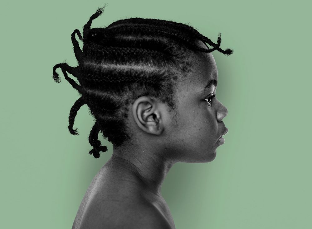 African kid portrait shoot with side view