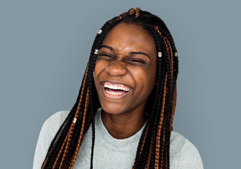 African Girl smiling casual studio portrait