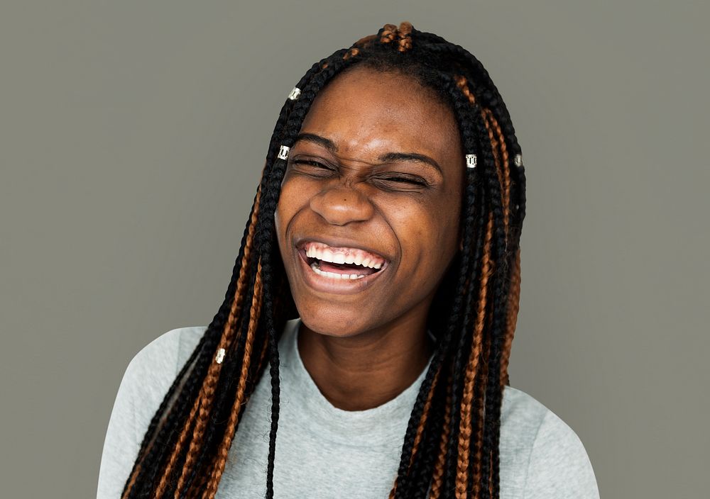 African Girl smiling casual studio portrait