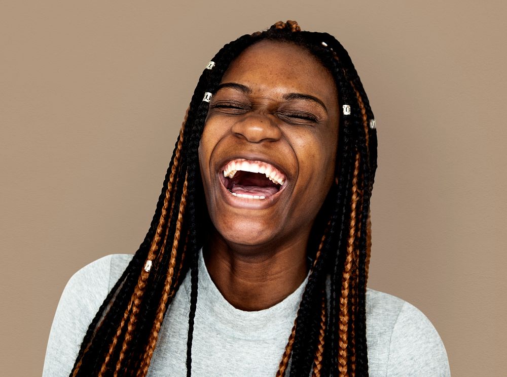 African Girl smiling casual studio portrait