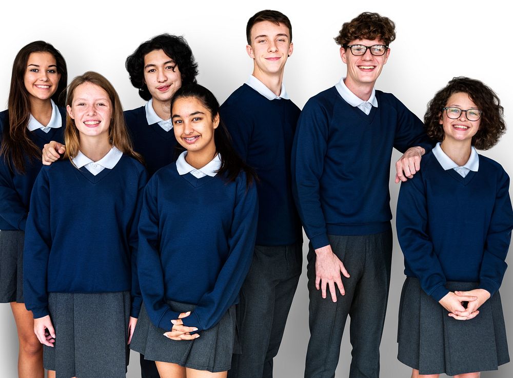 Group of Diverse Students Friendship Together Studio Portrait