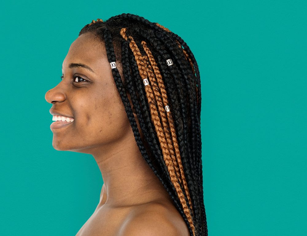 Young Adult Woman Shirtless Studio Portrait