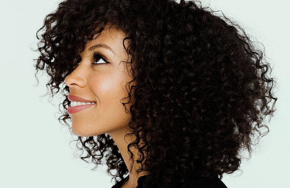 Portrait of beautiful woman with afro hairstyle