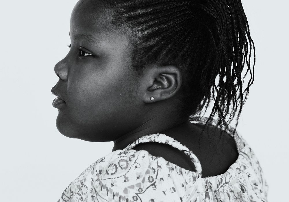 African descent girl studio portrait