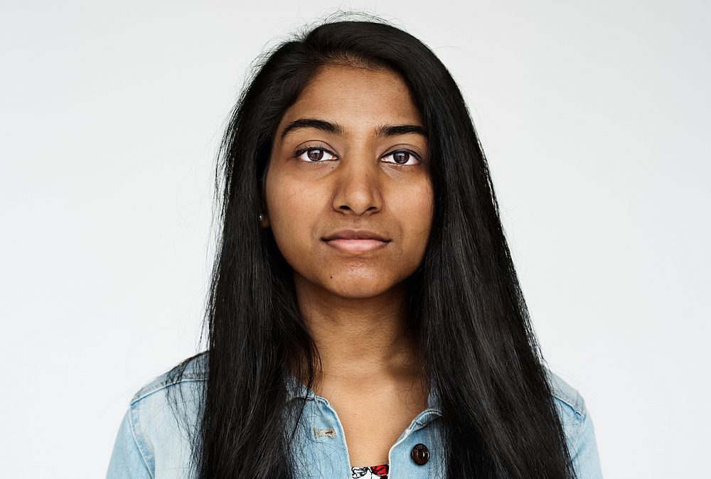 Worldface-Indian girl in a white background