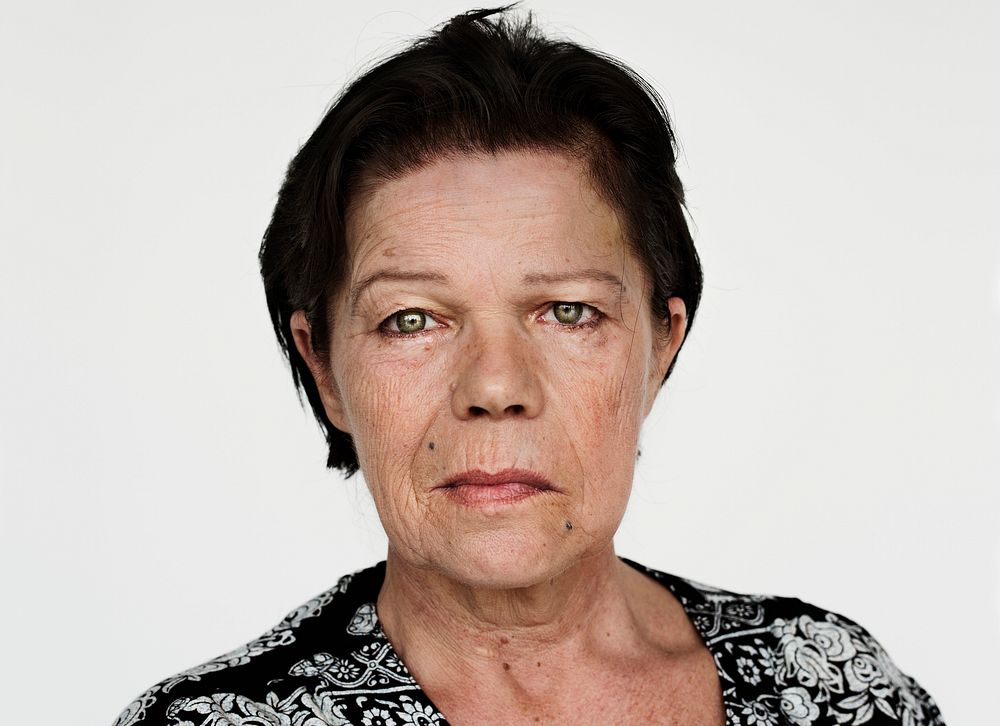 Worldface-Finnish woman in a white background