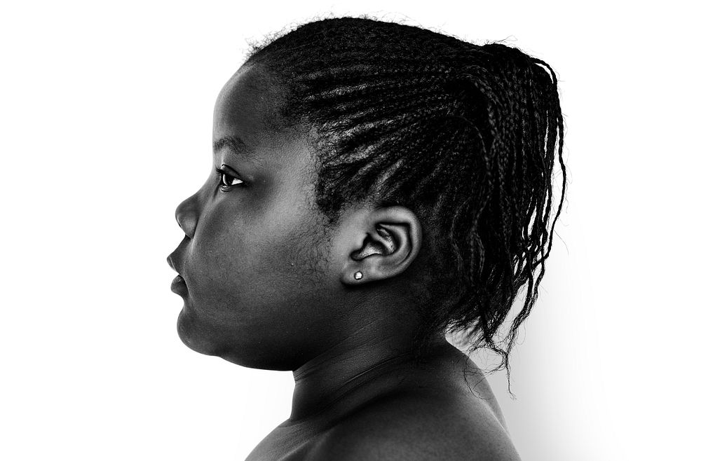 African descent girl is in a shoot