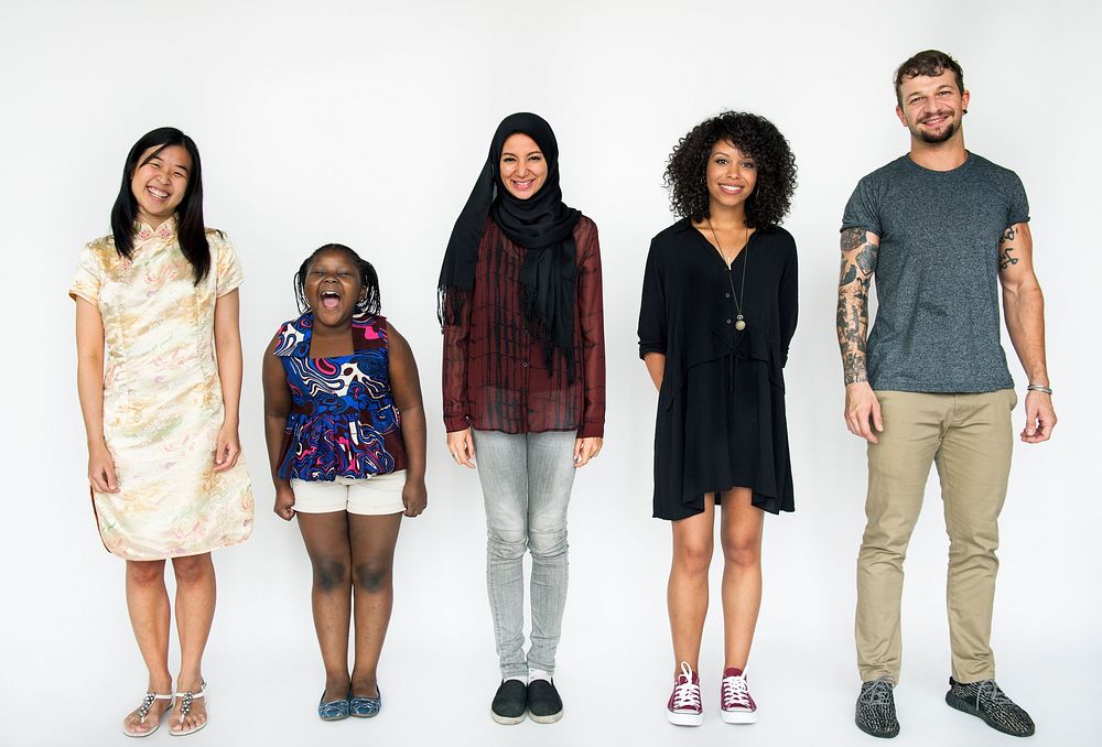 People standing in group for photoshoot