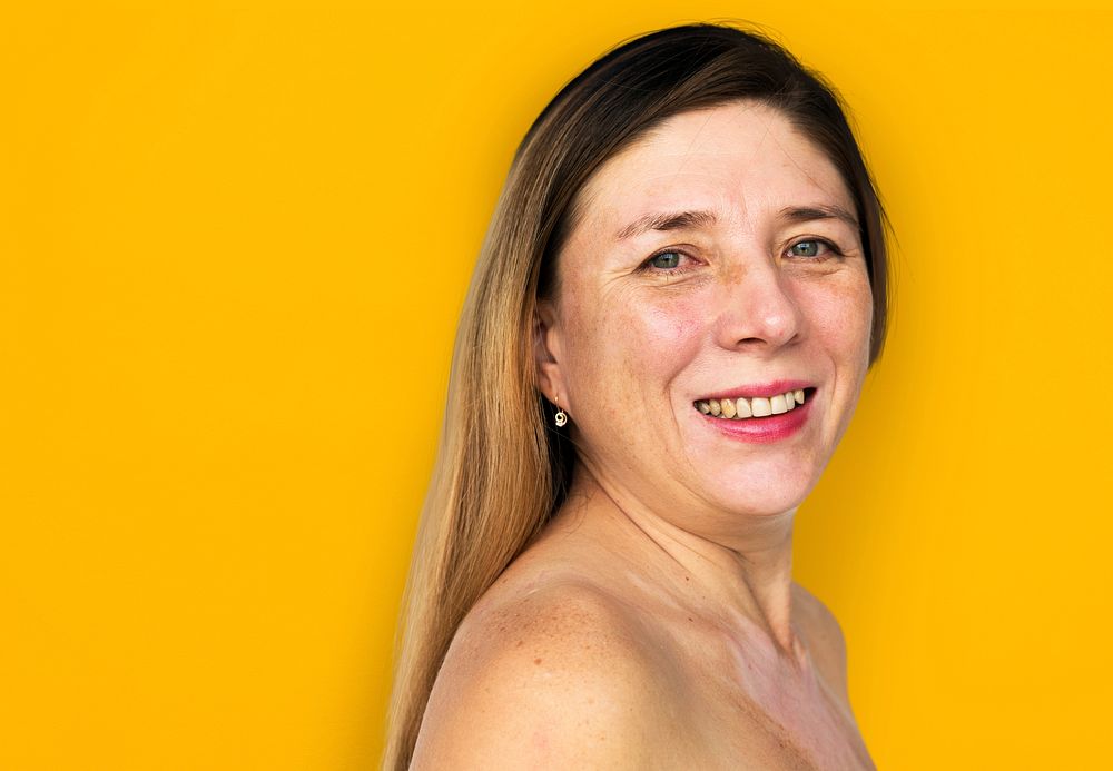 Adult Woman Face Smile Expression Studio Portrait