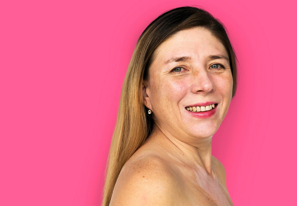 Adult Woman Face Smile Expression Studio Portrait