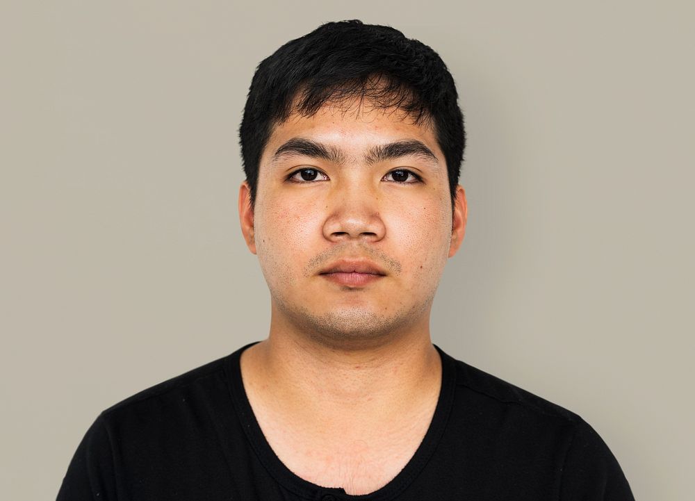 Asian man casual studio portrait