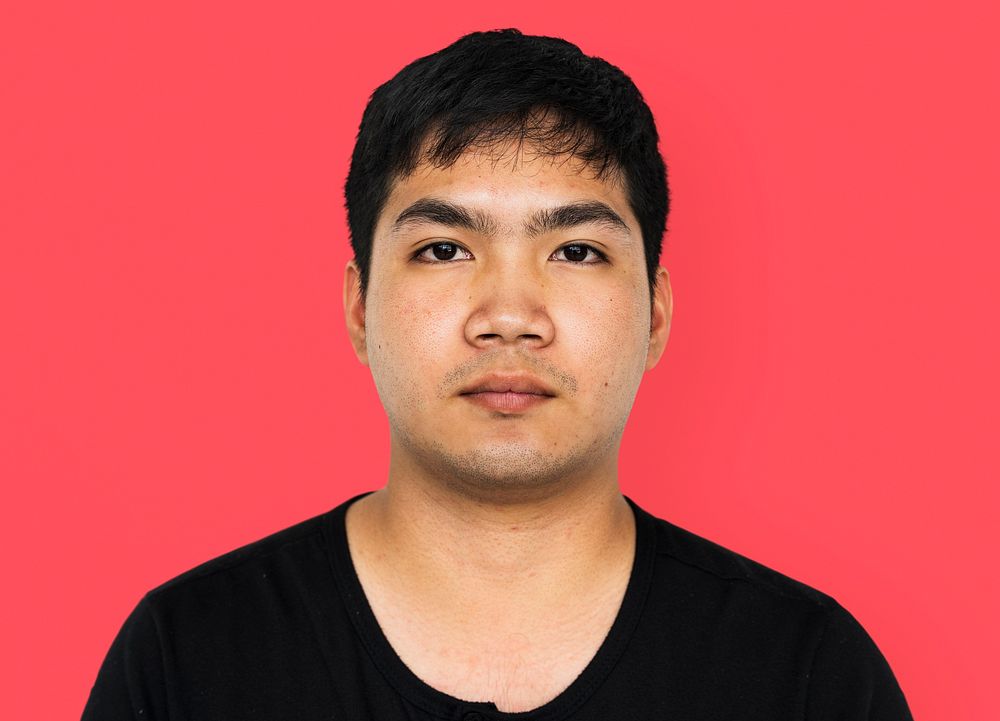 Asian man casual studio portrait