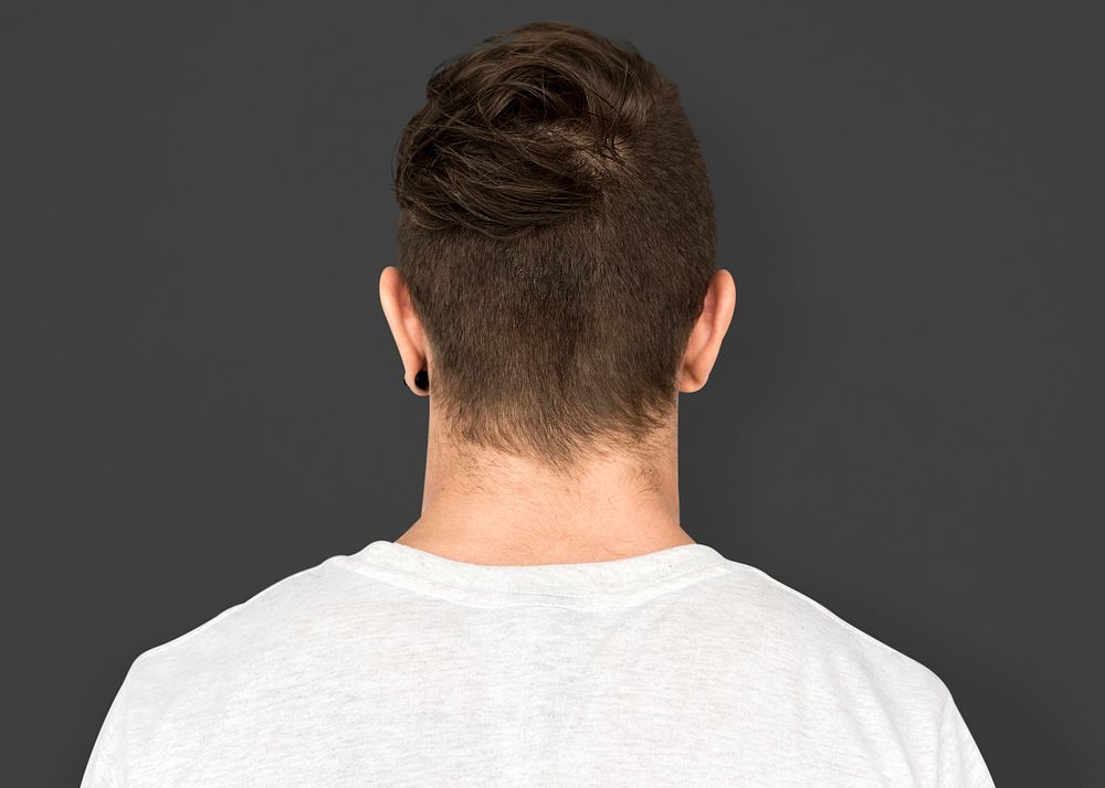 Adult man back side view