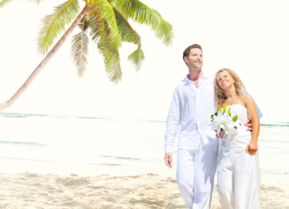 Couple Romance Beach Love Marriage Concept