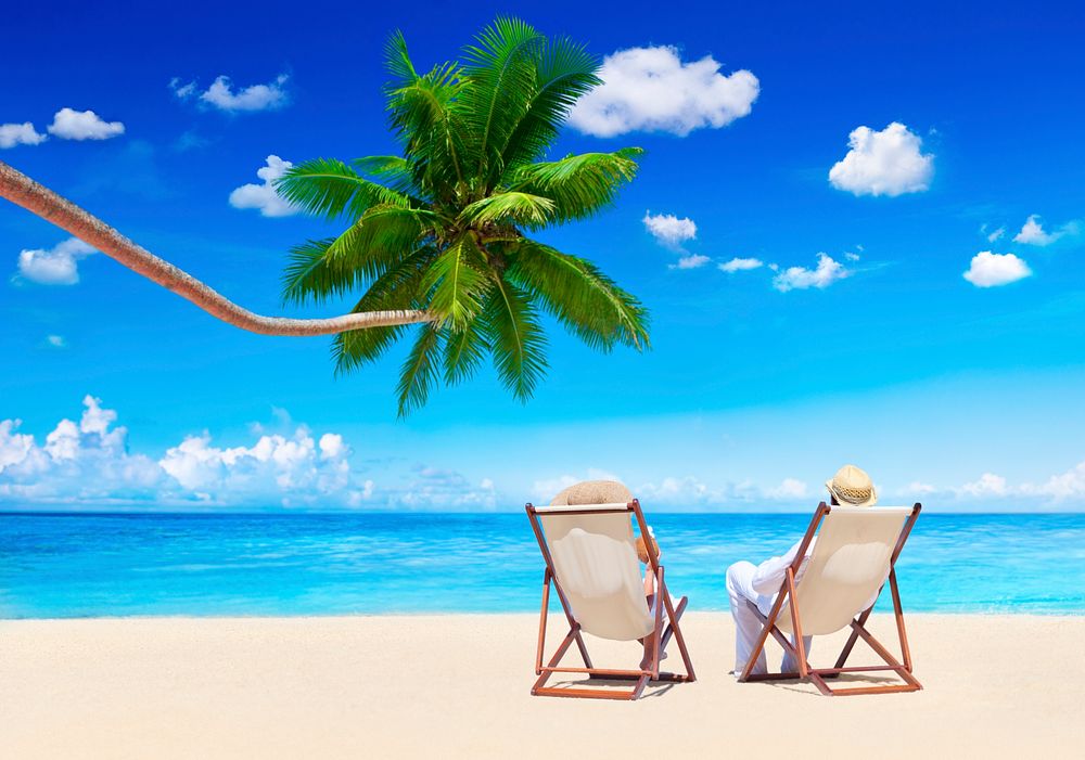 Couple Relaxation Vacation Summer Beach Holiday Concept