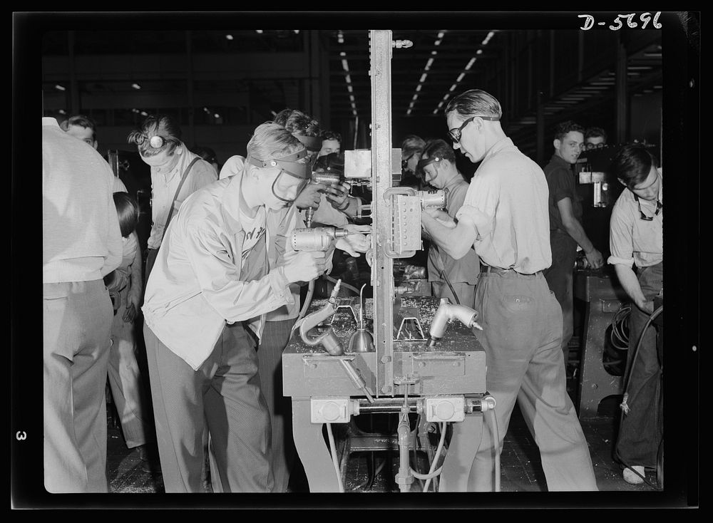 Production. Willow Run bomber plant. They're learning a fourth "R" at this school, and one that's highly important to the…