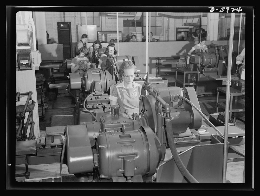 Women in industry. Tool  production. Women at work for victory. These young employees of a Midwest drill and tool plant are…