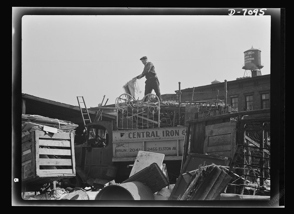 Salvage. Scrap for steel mills. To feed the nation's munitions furnaces, tons of scrap from America's attics and basements…