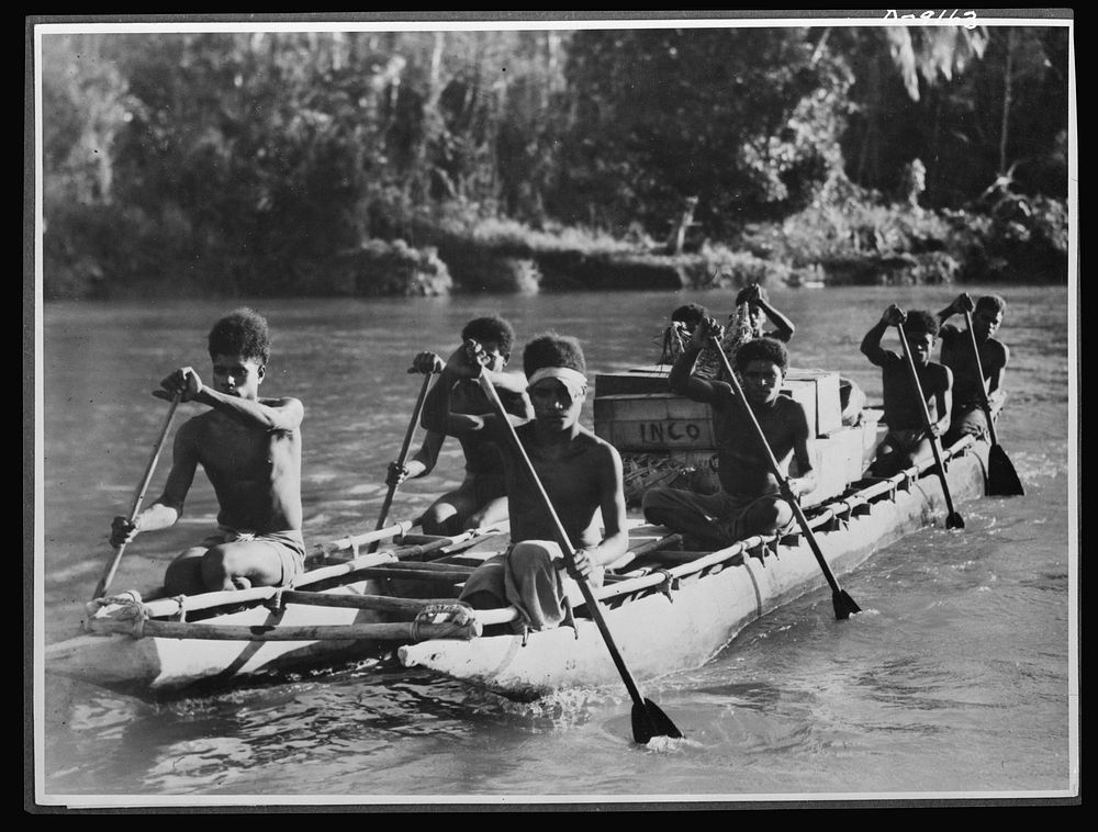 Natives aid Allied drive in New Guinea jungles. Dense jungles, deep ravines and high mountain ranges make transport…