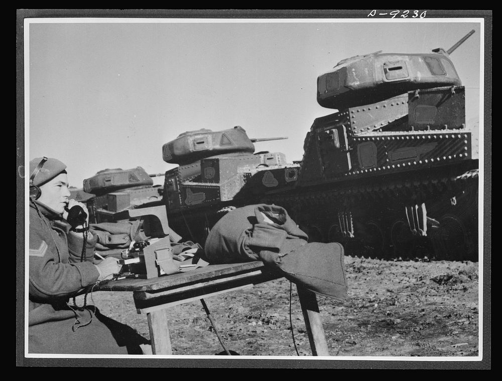 Australia in the war. Testing the light guns on American tanks at an Australian armored unit's camp somewhere in Australia.…