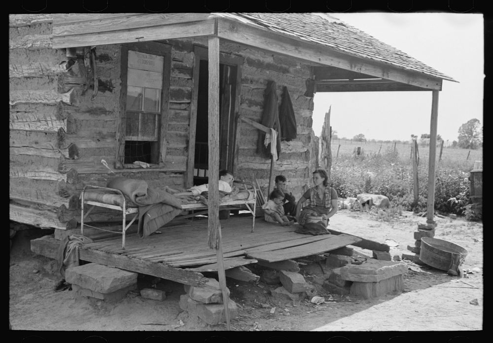 Front porch of tenant farmer's house near Warner, Oklahoma by Russell Lee