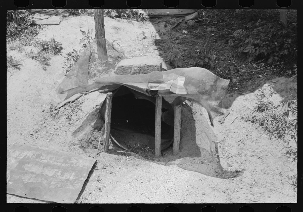 [Untitled photo, possibly related to: Chicken coop of agricultural day laborer near Webber Falls, Muskogee County, Oklahoma]…