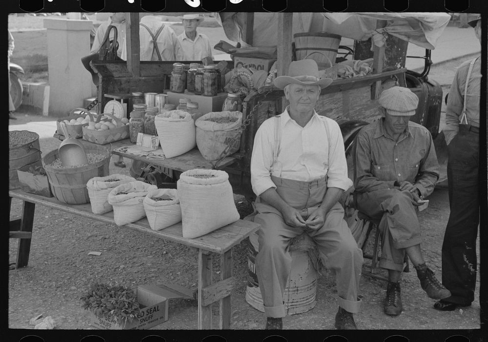 Scene in farmer's market, Weatherford, Texas by Russell Lee